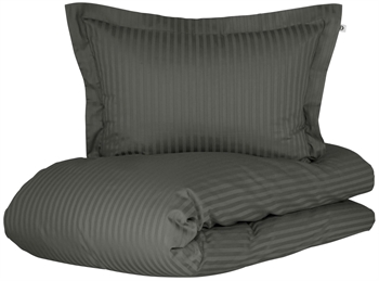 Billede af Borås sengetøj - 140x200 cm - Harmony Antracit - Sengesæt i økologisk 100% bomuldssatin - Borås Cotton sengelinned